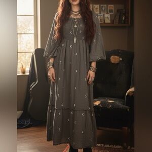 NWT earthbound mystical moon bohemian flowy maxi dress